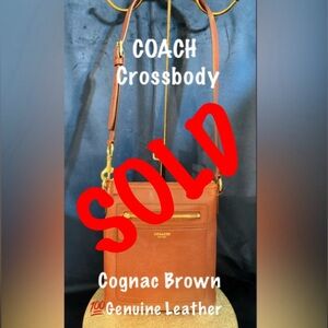 COACH Crossbody Bag 
Cognac Brown Color